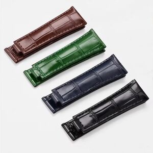 Top Quality Genuine Leather Watch Strap For  Rolex Size 20mm